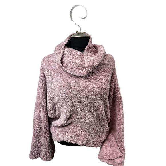 Express fuzzy rose pink sweater - loose cowl turtleneck size medium- super soft! - Picture 5 of 9
